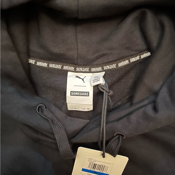 Puma x SANKUANZ Unisex Hoodie XL Black Hooded Sweatshirt 578621 01 New W/ Tags - Picture 4 of 8
